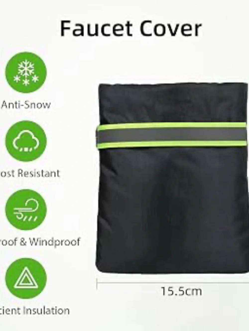 1 Black and Neon Green Faucet Cover - Protective Outdoor Insulation